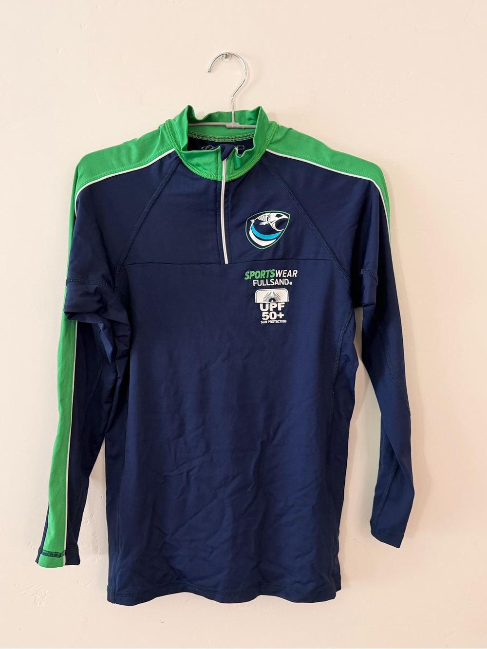 Fullsand UPF 50+ Long Sleeve Rash Guard Sun Shirt Navy Green M